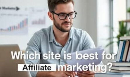 Image showing Which Site is Best for Affiliate Marketing and a male professional
