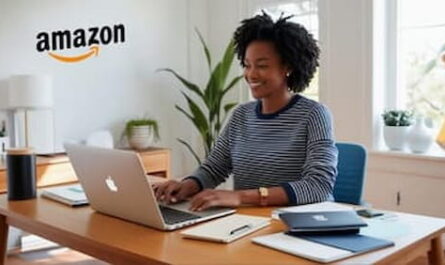 Image of a female looking for amazon work from home jobs