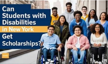 Image showing can students with disabilities in New York get Scholarships? with students on wheelchair