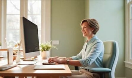 Image of a data entry worker at home office