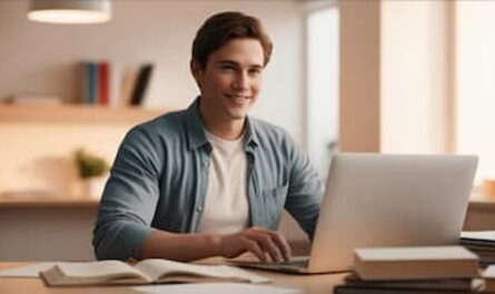 Image of a man on his laptop researching how can i monetize my blog