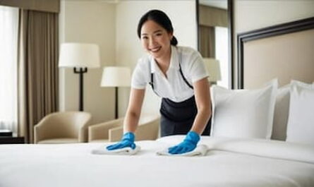 Image of a hotel housekeeping worker