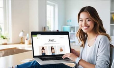 Image of lady browsing the Shopify website