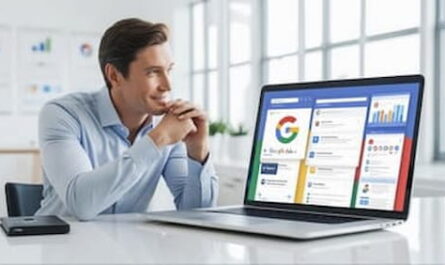 Image of a man sitting on a table with a laptop