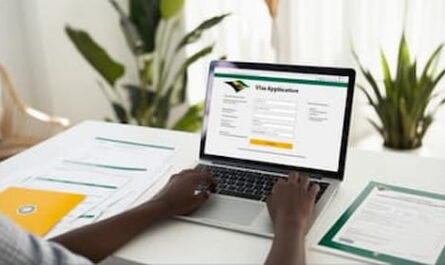 Image of someone applying for Zambian eVisa application form