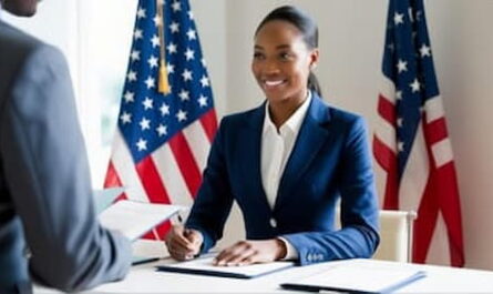 Image of a US visa processing personnel