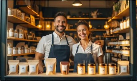 Image showing two owners who run their business with a business line of credit for small business