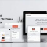 Image of laptop showing email marketing platforms