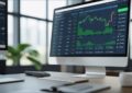 Image of a monitor displaying a free AI stock analysis tool