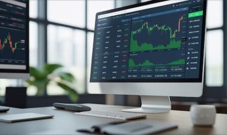 Image of a monitor displaying a free AI stock analysis tool
