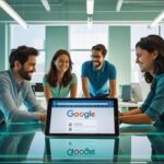 Image showing employees in an office discussing how to use a Google marketing platform