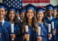 Image of international students on a graduate scholarship