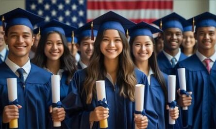 Image of international students on a graduate scholarship