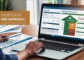 Image of a laptop showing a clients credit score
