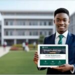 Image of student holding a tablet showing private student loans