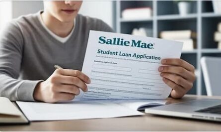 Image of a person applying for a Sallie Mae student loan
