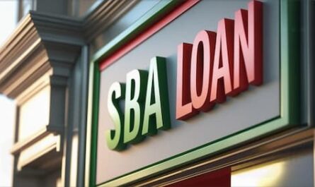 Image of a sign board displaying Sba loan.